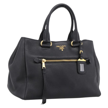 Prada Handbag Leather 2way Black Gold (Grade B)