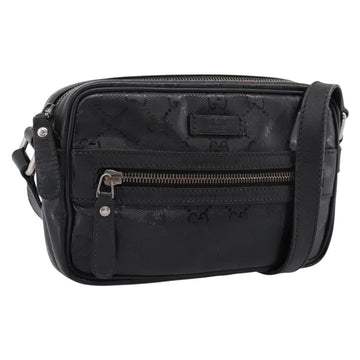 GUCCI GG Implementation Shoulder Bag PVC Black Silver 201447 Auth ka5707A