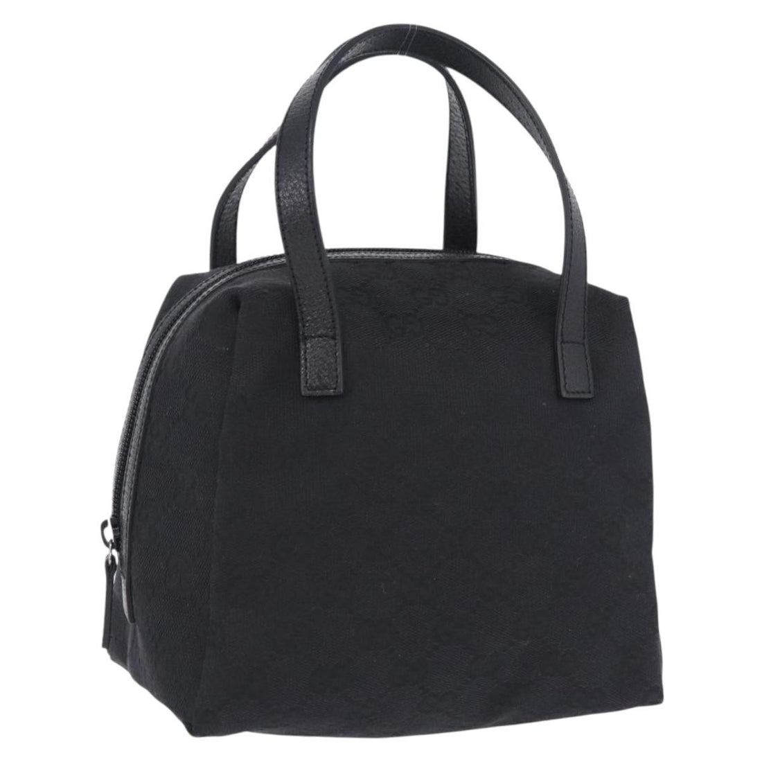 GUCCI GG Canvas Hand Bag Black 124542 Auth am12422V