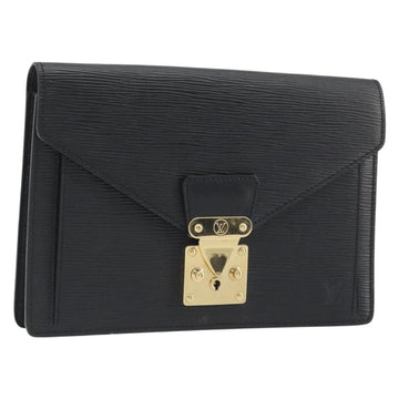 LOUIS VUITTON Epi Sellier Dragonne Clutch Bag Black M52612 LV Auth BA14957