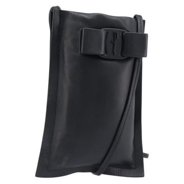 Salvatore Ferragamo Vala Shoulder Pouch Leather Black