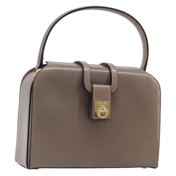 Celine Handbag Leather Beige Gold