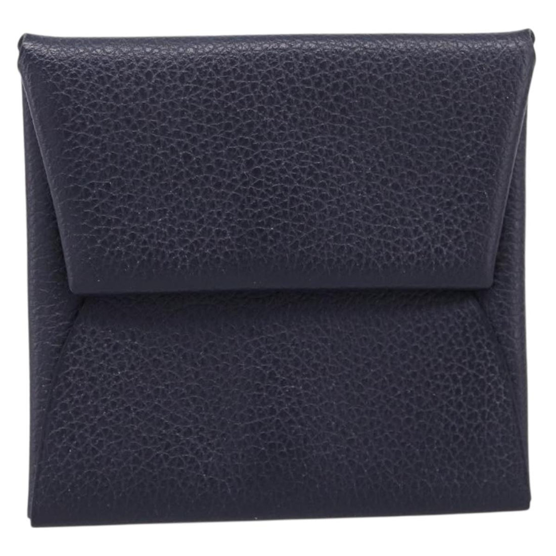 HERMES Bastia Coin Purse Leather Navy Auth 198834V