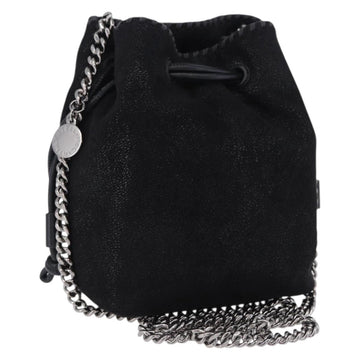 Stella MacCartney Chain Shoulder Bag Polyester Black Silver Auth 196625A