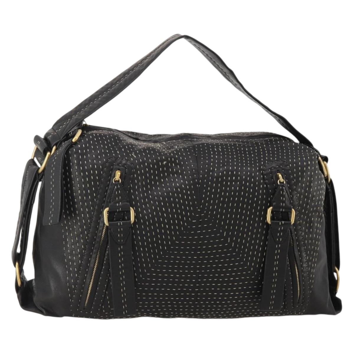 Loewe Shoulder Bag Leather Black Gold