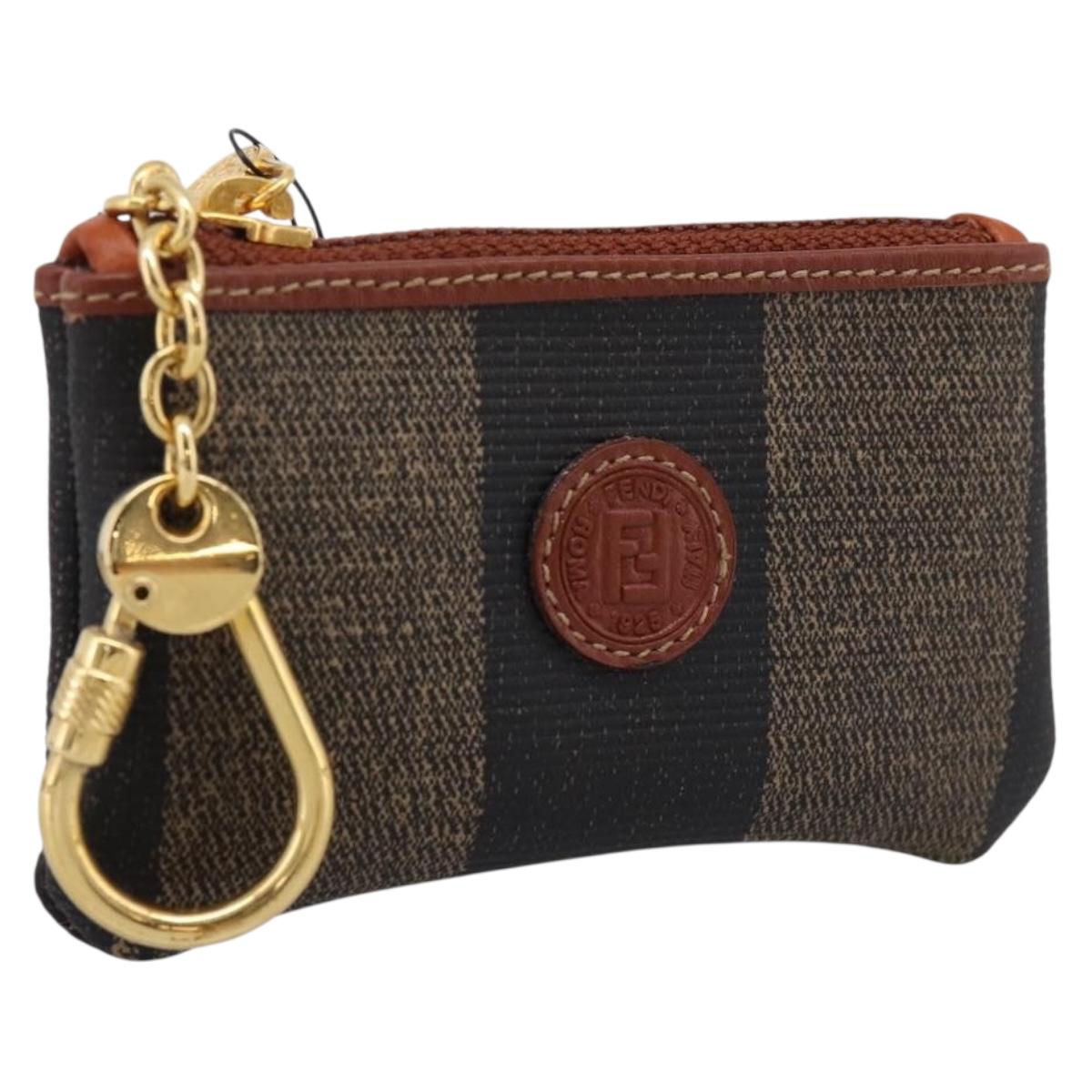 Fendi Zucca Canvas Coin Key Case Black Brown