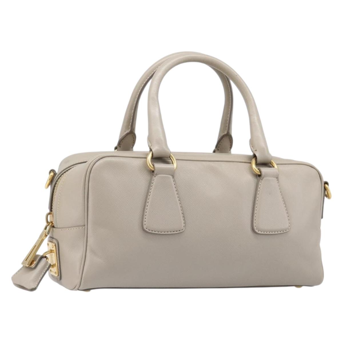 Prada Handbag Saffiano leather Gray Gold