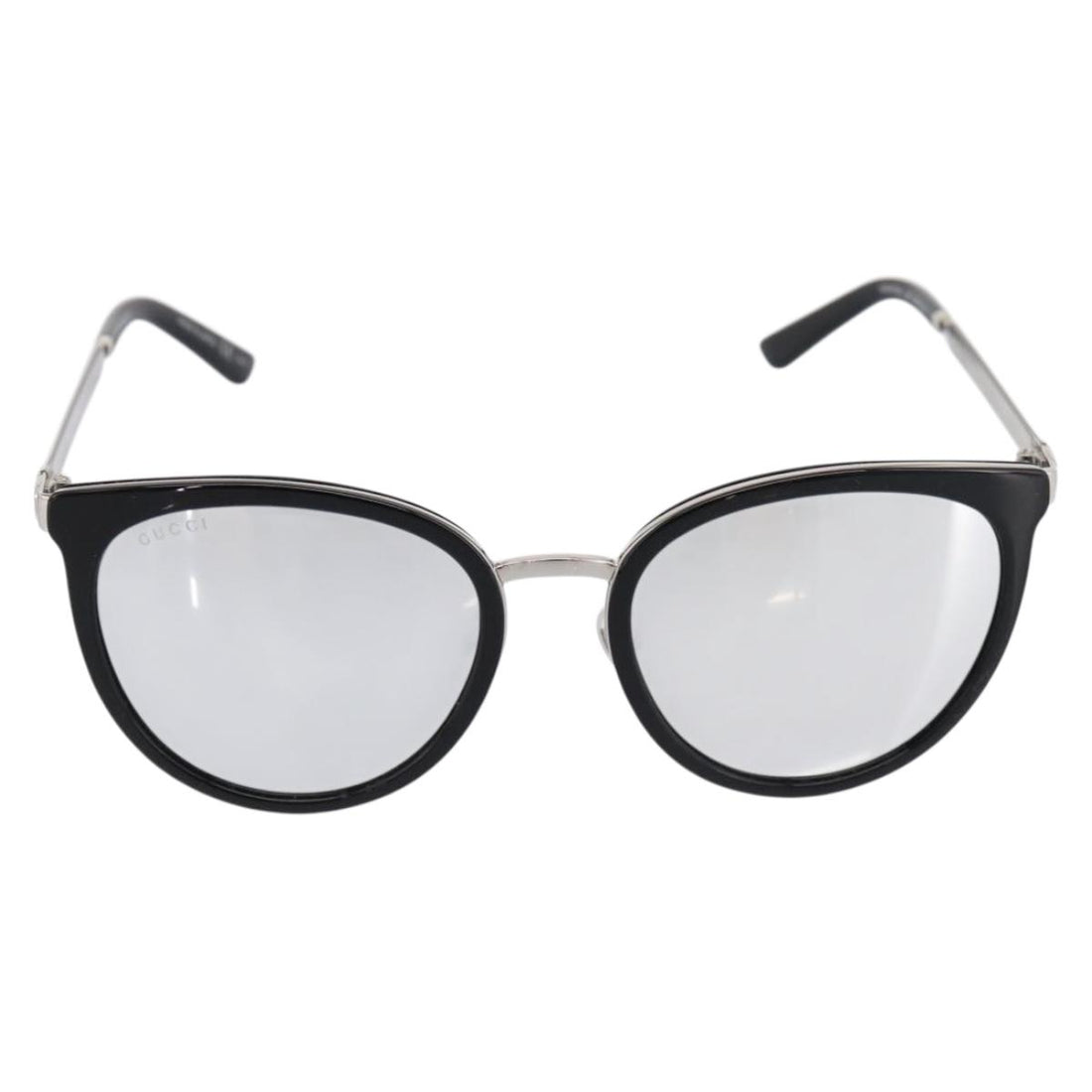 GUCCI Interlocking G Shelly Sunglasses Metal Black Silver Auth am12315M