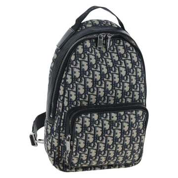 Christian Dior Trotter Canvas Backpack Jacquard Navy Silver