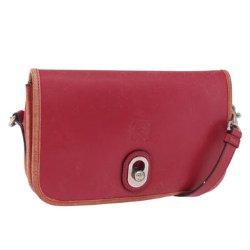 Loewe Shoulder Bag Leather Red Gold