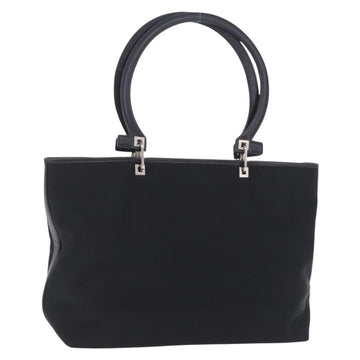Salvatore Ferragamo Gancini Tote Bag Canvas Black Silver