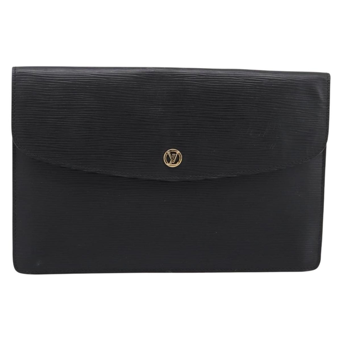 LOUIS VUITTON Epi Montaigne 27 Clutch Bag Black M52652 LV Auth ep15746