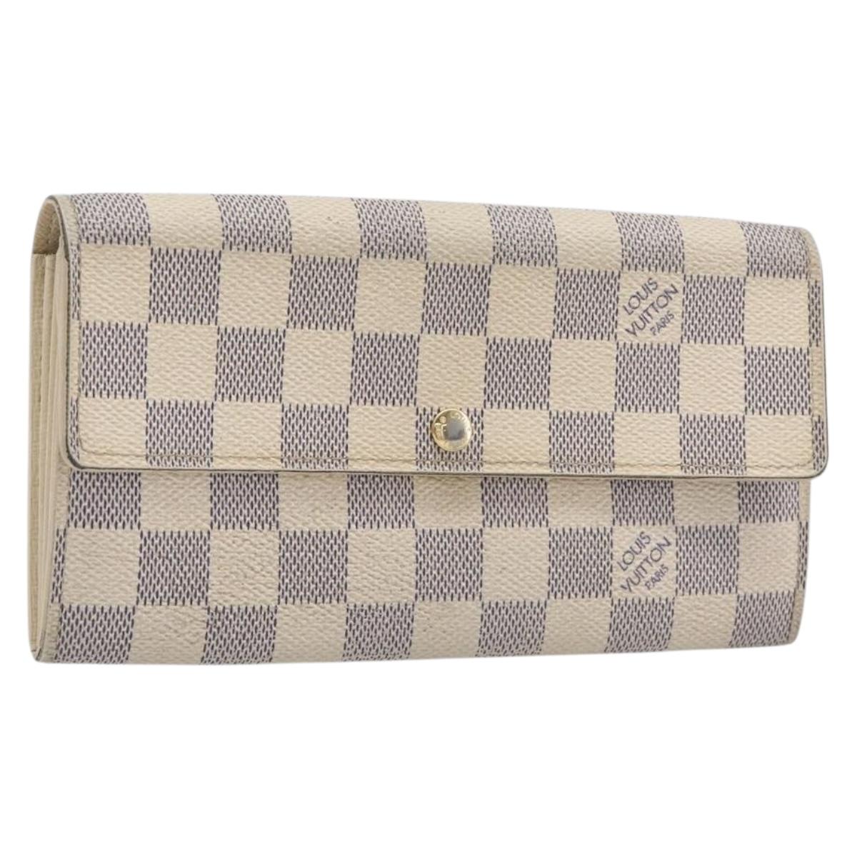 Louis Vuitton Damier Azur Portefeuille Sarah Long Wallet (Grade C)