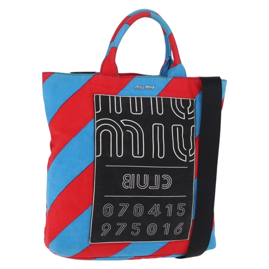Miu Miu Handbag Canvas 2way Multicolor Silver