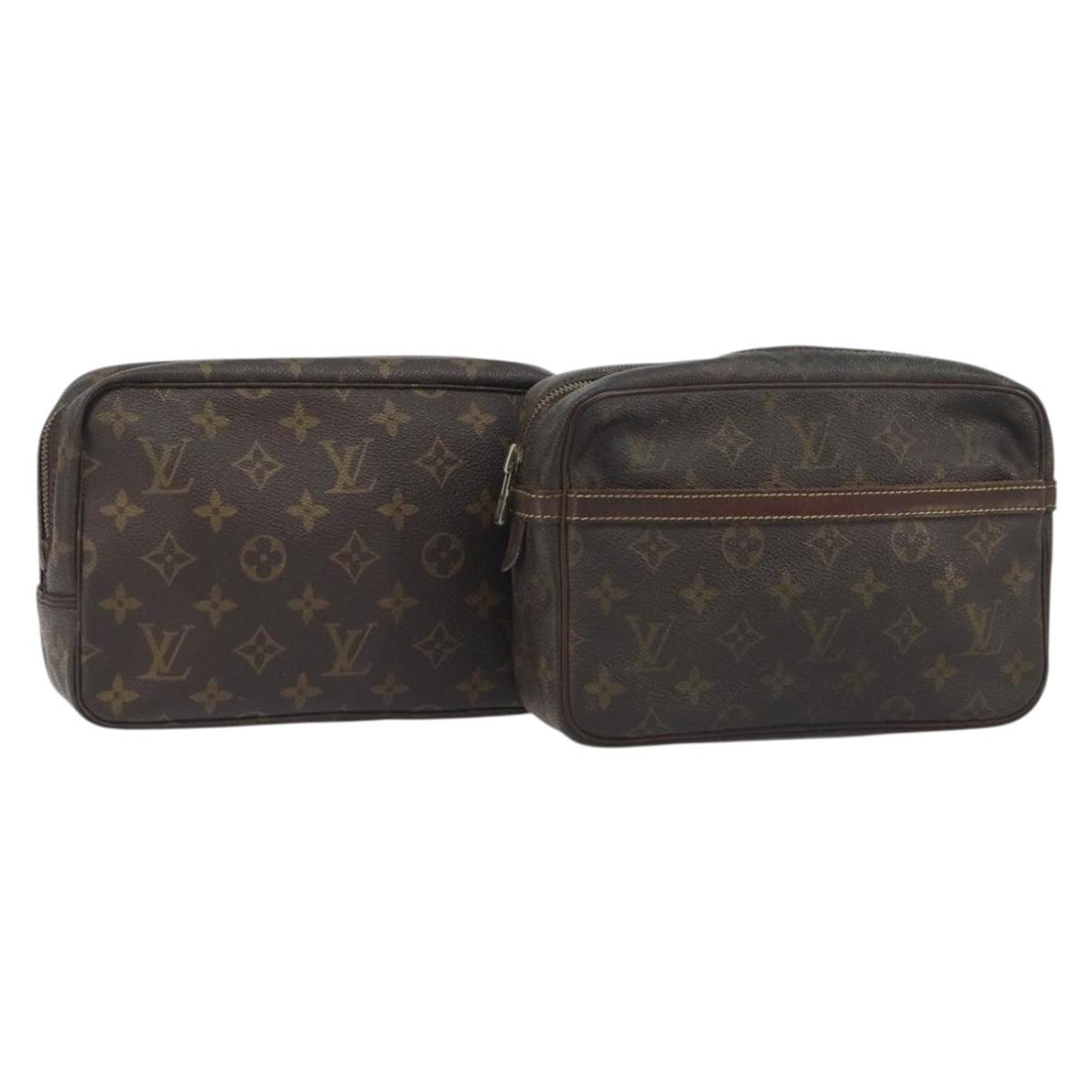 LOUIS VUITTON Monogram Pouch 2 Set LV Auth 193487