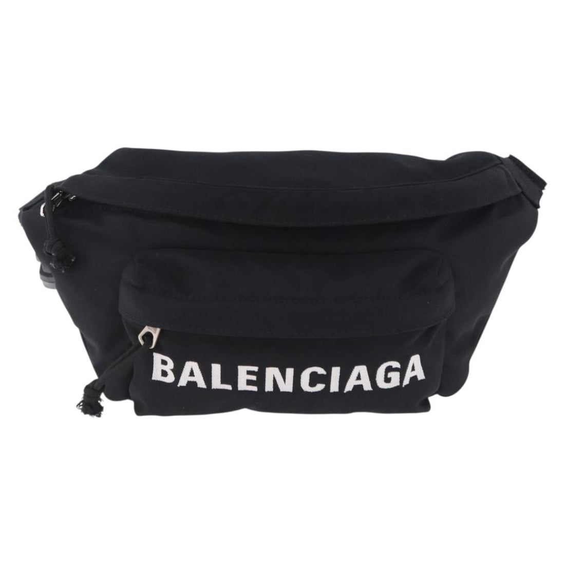 BALENCIAGA Waist Bag Nylon Black Silver 533009 Auth 198730A