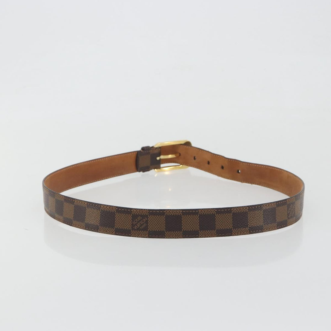 LOUIS VUITTON Damier Ebene Ceinture Ellipse Belt ""85/34"" M6995 LV Auth BA15037
