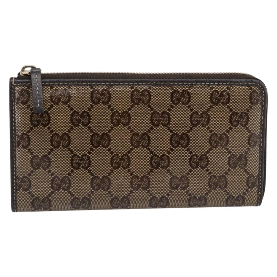 GUCCI GG Crystal Wallet Coated Canvas Outlet Beige Gold 332747 Auth am12258V