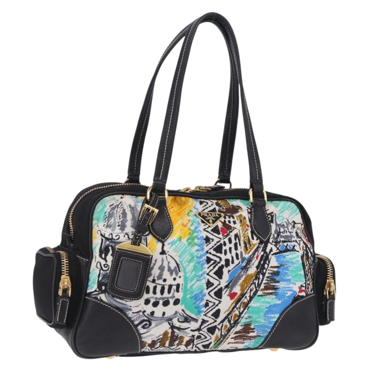 Prada Venice Tote Bag Nylon Leather Multicolor Gold