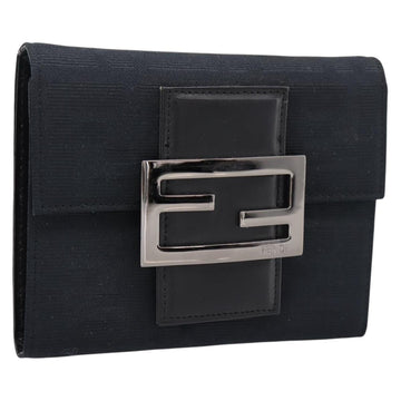 FENDI Zucca Canvas Compact Trifold Wallet Black Auth am12424V
