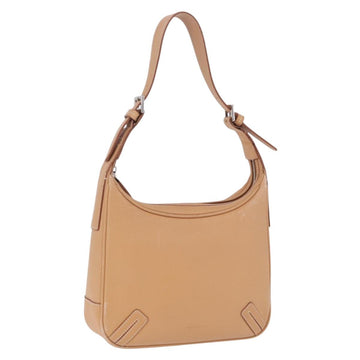 Burberry Shoulder Bag Leather Beige Silver
