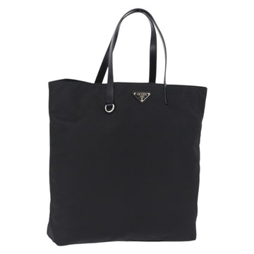 PRADA Tote Bag Nylon Black Silver Auth am12430V