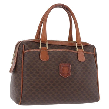 CELINE Macadam Canvas Hand Bag PVC Leather Brown Gold Auth ka5768A