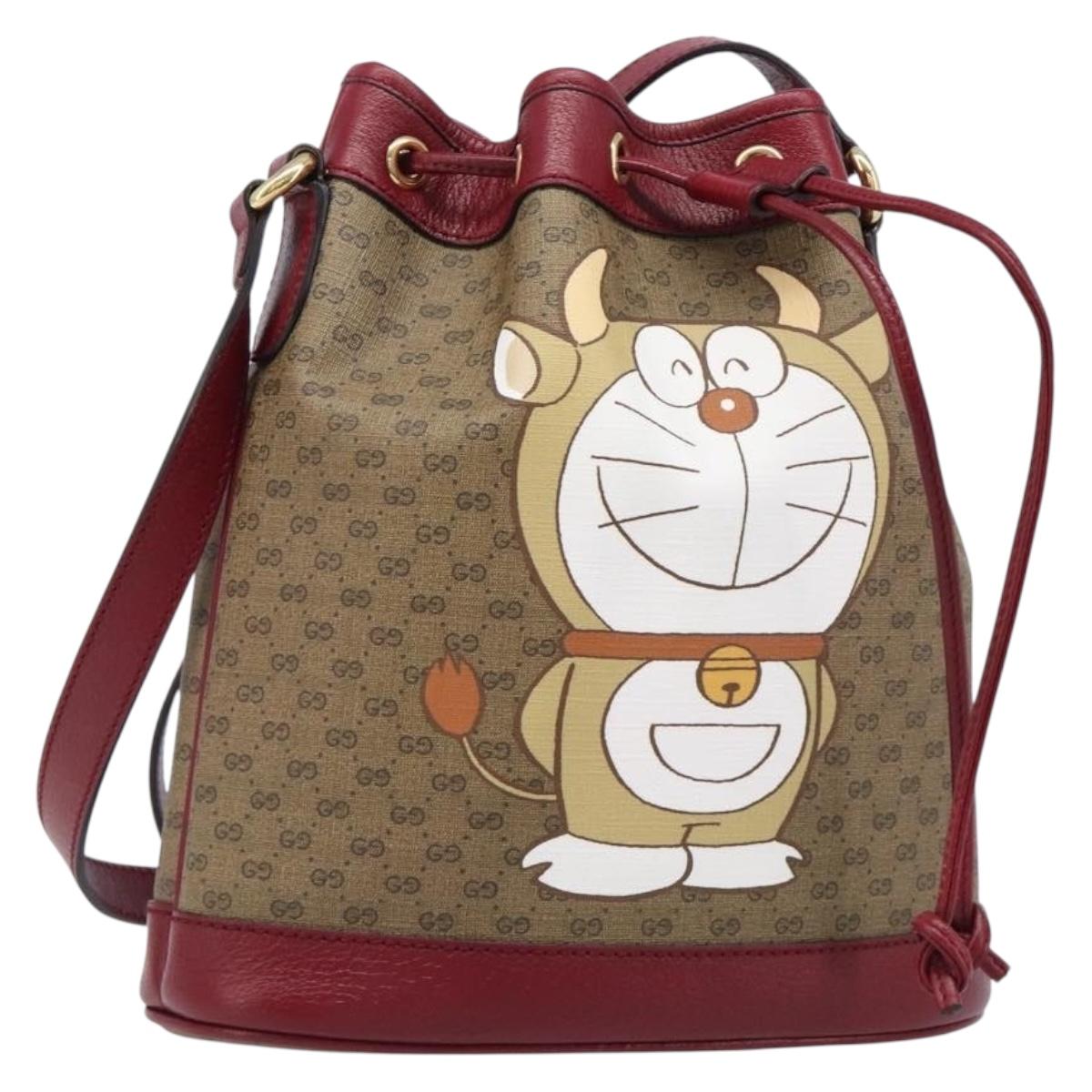 Gucci Micro GG Supreme x Doraemon Fujiko Pro Bag PVC Beige