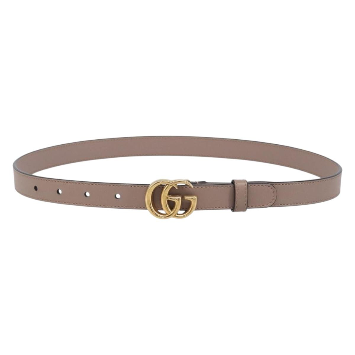 Gucci GG Marmont Belt Leather 32.3" Beige Gold