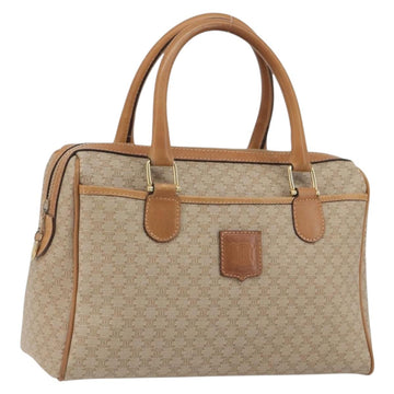 CELINE Macadam Canvas Hand Bag PVC Beige Gold Auth 196656A