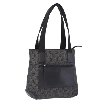 GUCCI GG Canvas Tote Bag Black Silver 28893 Auth 198333