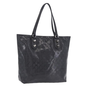 GUCCI GG Implementation Tote Bag PVC Black Silver 229848 Auth ka5714A