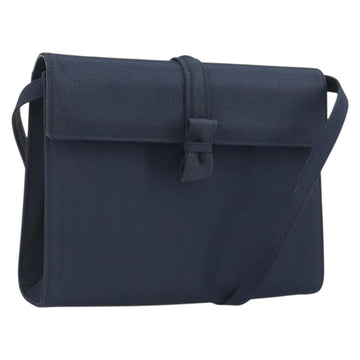 GUCCI Shoulder Bag Nylon Navy Gold Tone 004 110 0277 Auth BA14973