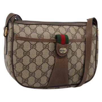 GUCCI GG Supreme Web Sherry Line Bag PVC Beige Gold 89 02 032 Auth 198257