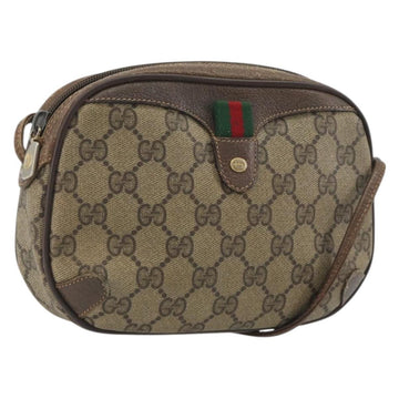 GUCCI GG Supreme Web Sherry Line Shoulder Bag PVC Beige 89 02 066 Auth BA14974
