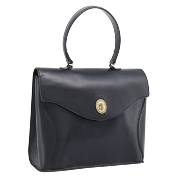 Christian Dior Handbag Leather Navy Gold