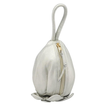 Celine Pouch Leather Silver Gold