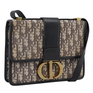 Christian Dior Trotter Canvas Oblique 30 Montaigne Bag Navy Gold