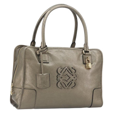 LOEWE Amazon 34 Hand Bag Leather Gold Auth 196701V