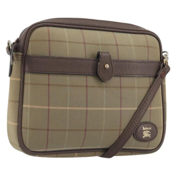 Burberrys Nova Check Shoulder Bag Canvas Beige Gold Tone Auth BA14774
