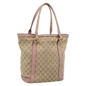GUCCI GG Canvas Miss GG Tote Bag Beige Gold Tone 342591 Auth 198622