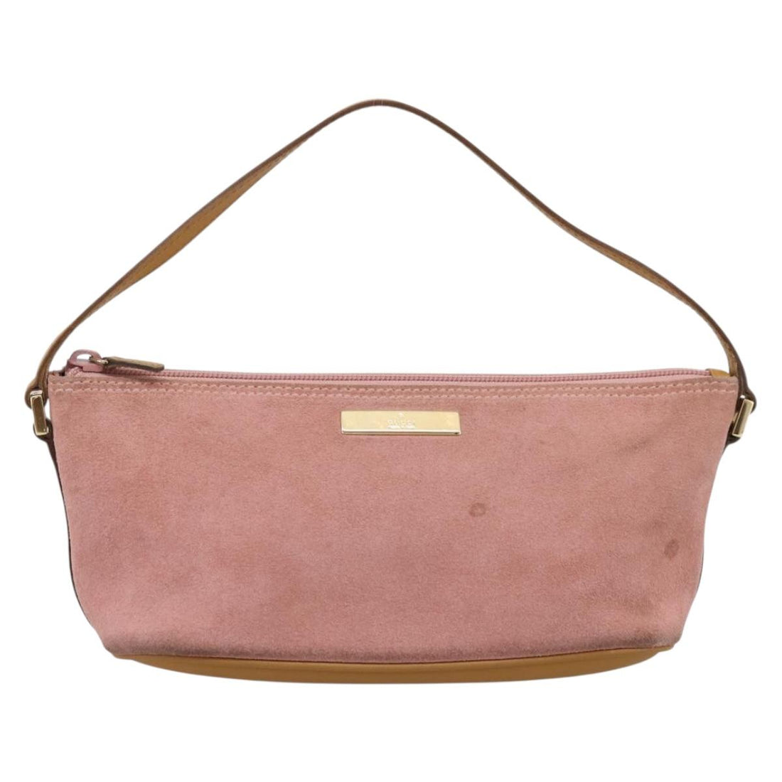 GUCCI Accessory Pouch Suede Pink Gold 039 1103 Auth 198297