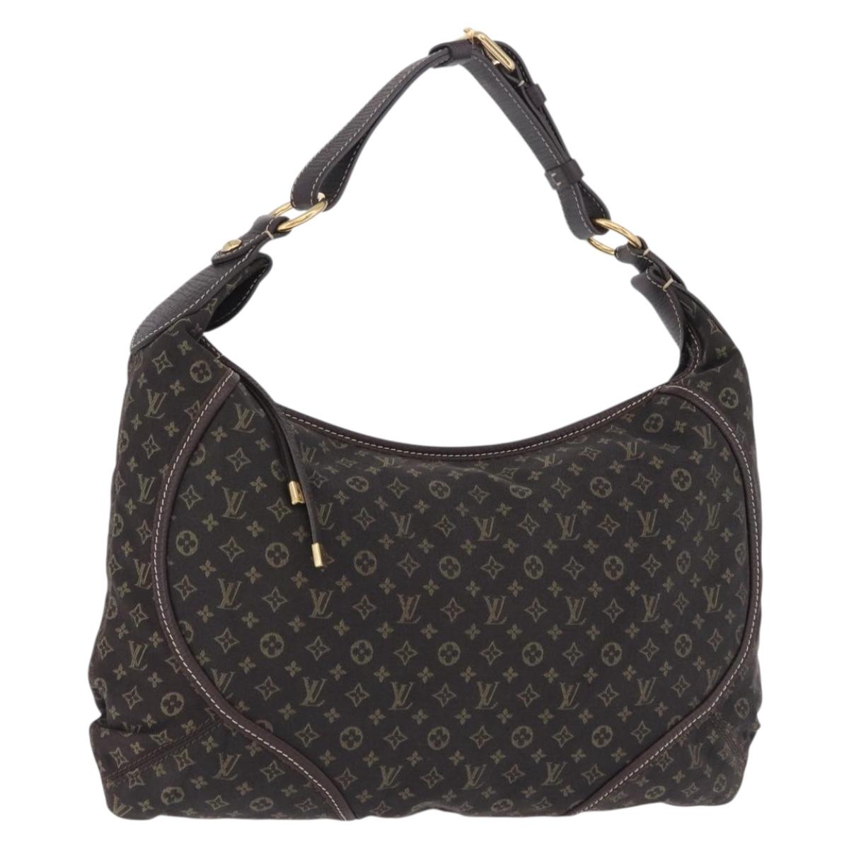 Louis Vuitton Monogram Mini Lin Manon MM Bag Brown Ebene