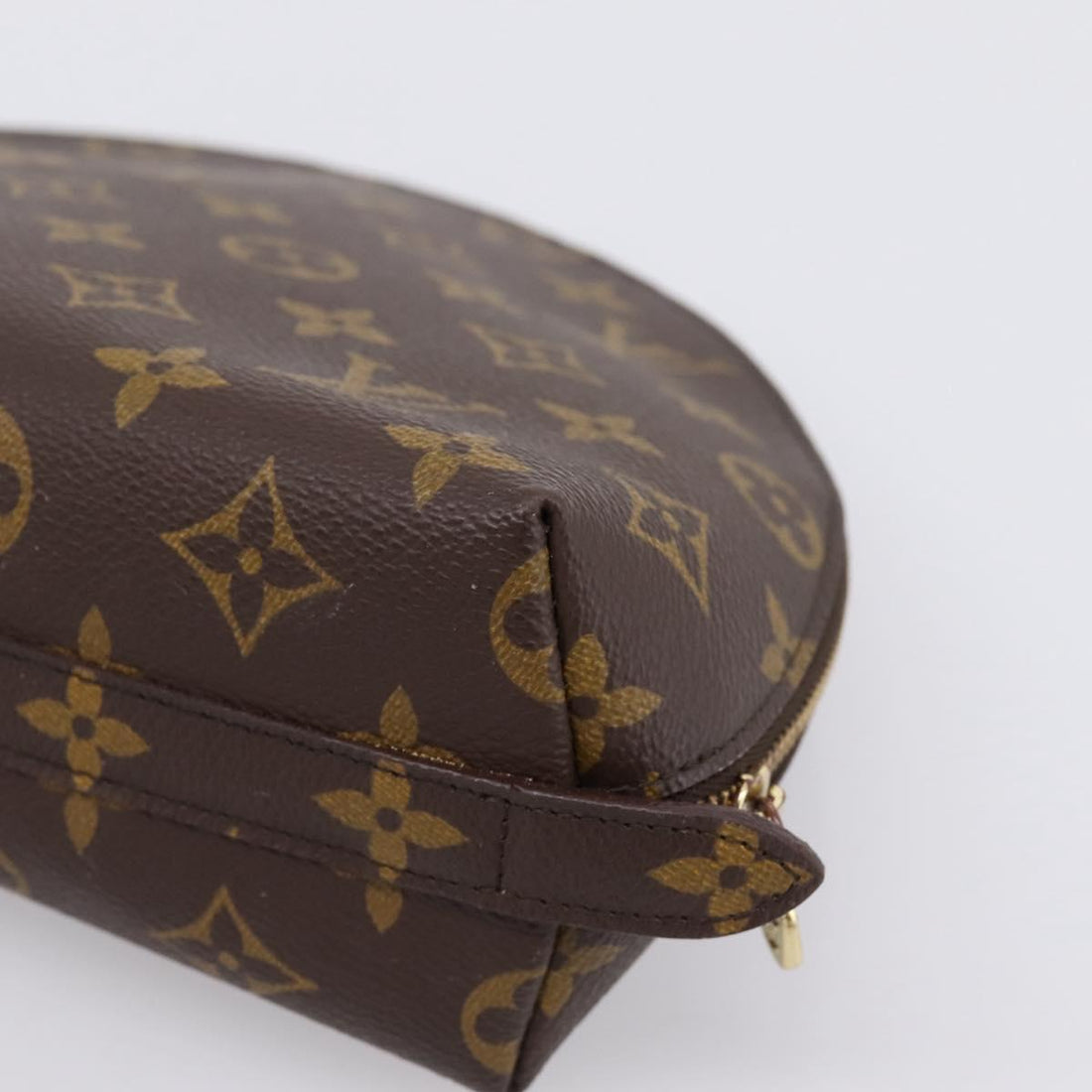 LOUIS VUITTON Monogram Trousse Demi Ronde Cosmetic Pouch M47520 LV Auth ka5753