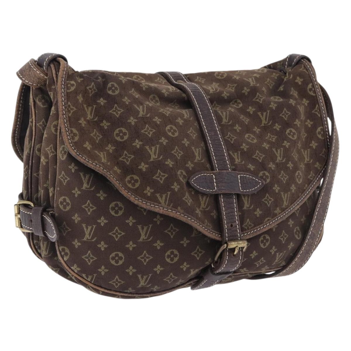 Louis Vuitton Monogram Mini Lin Saumur 30 Bag Brown Fuzan