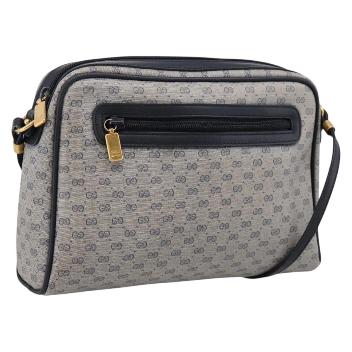Gucci GG Supreme Shoulder Bag PVC Navy Gold