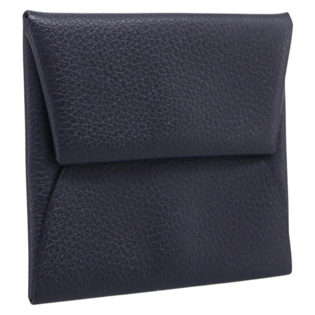 HERMES Bastia Coin Purse Leather Navy Auth 198834V