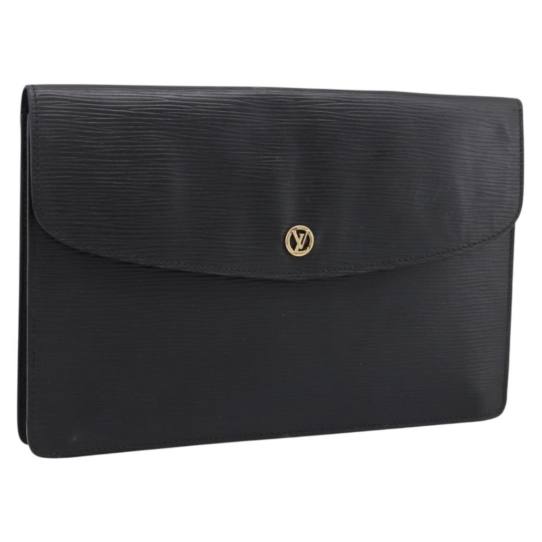 LOUIS VUITTON Epi Montaigne 27 Clutch Bag Black M52652 LV Auth ep15746