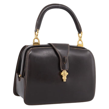 Gucci Handbag Leather Brown Gold