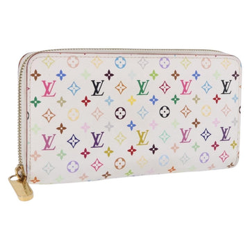 LOUIS VUITTON Monogram Multicolor Zippy Wallet White Orange M60241 Auth BA14910V